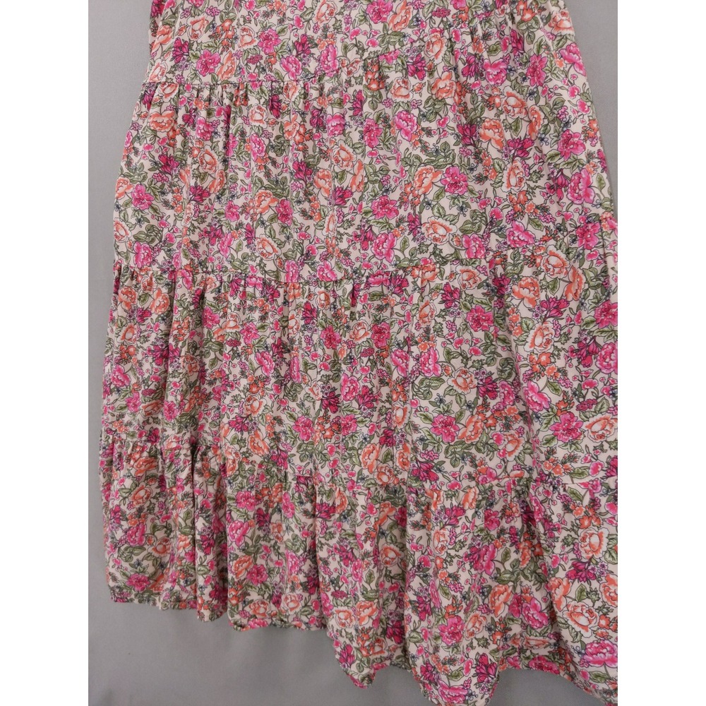 Old Navy Sundress Women S Pink Floral Tiered Sleeveless Adjustable Strap Pocket - Picture 3 of 8